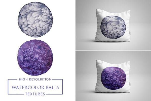 圆形水彩纸张纹理合集 Waterclor balls. Pater textures