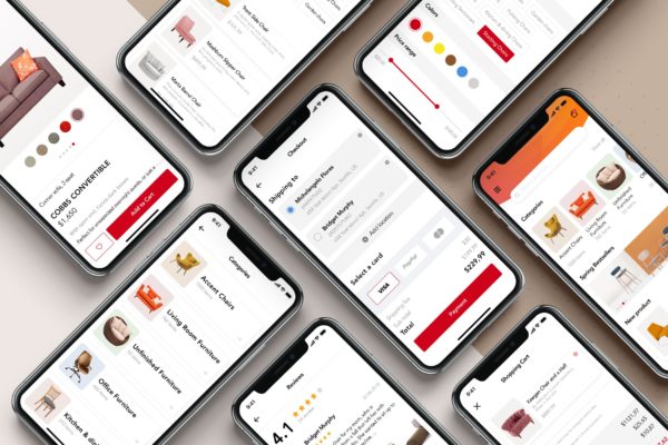 现代家具在线商城APP设计套件 Modern Furniture App UI Kit