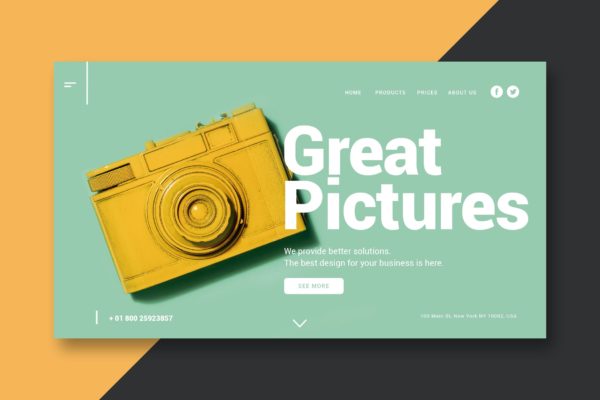 摄影与设计主题网站着陆页设计素材库精选模板 Photography &amp; Design