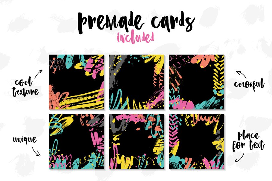 奇特抽象油画贺卡纹理 Abstract Paint Card Creator插图(2)