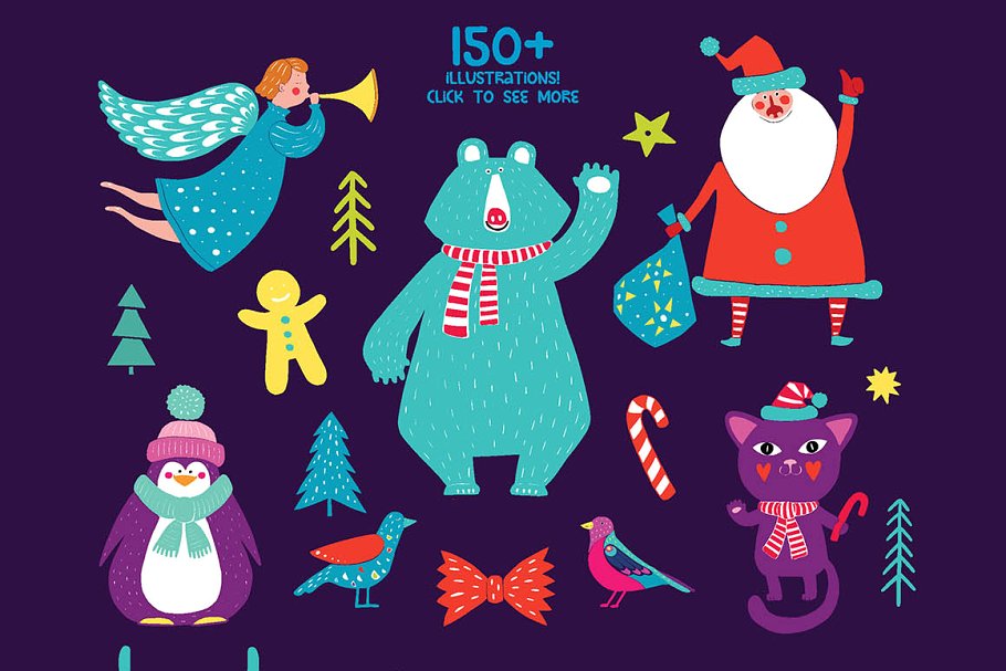 欢乐时光可爱手绘圣诞元素合集 MERRY & BRIGHT – Christmas Set插图(2)