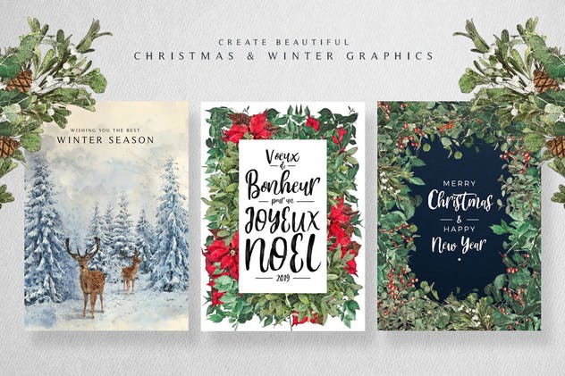 圣诞冬季仙境主题设计师工具包 Winter Wonderland Designer Toolkit插图(1)