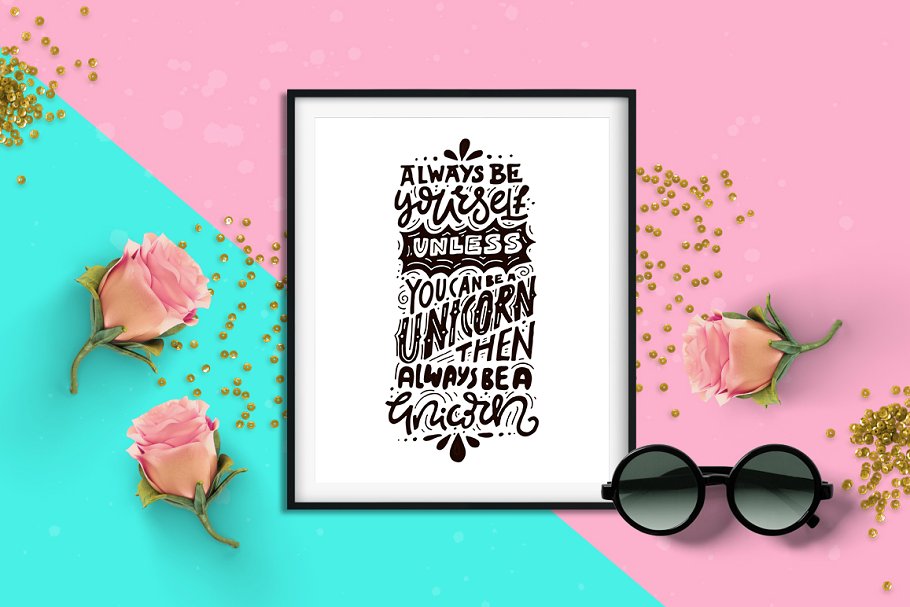 魔术独角兽剪贴图与文字素材 Unicorn Magic: clipart & lettering插图(12)