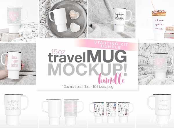 15款塑料旅行杯Mockups素材打包下载[psd,jpg]