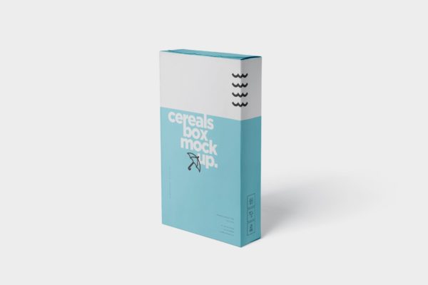 香烟/避孕套/扑克牌适用的超薄包装盒外观设计样机 Cereals Box Mockup – Slim Size Box