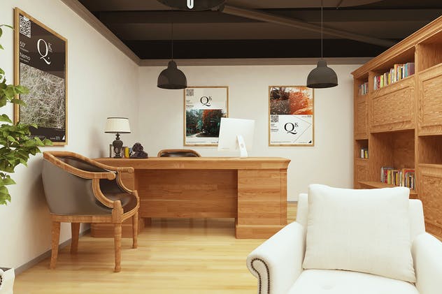 复古高档办公室品牌场景样机 Vintage Office Branding Mockups插图(5)