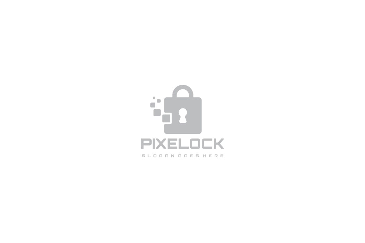 数码智能锁图形安全行业Logo设计素材库精选模板 Digital Lock Logo插图(1)