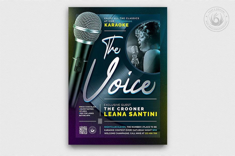 夜总会卡拉OK传单套装创意海报传单设计插图(2)