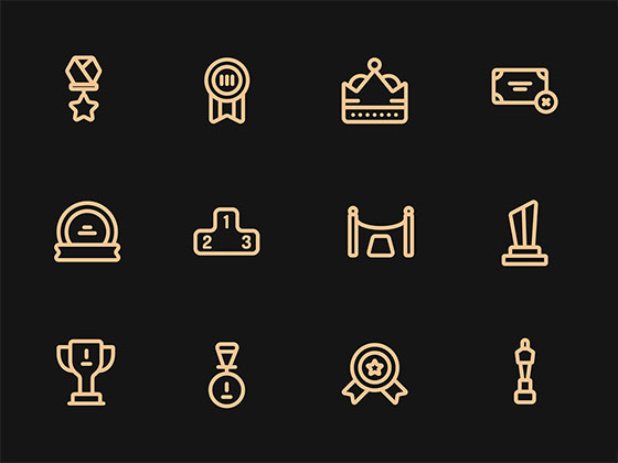 40 枚奖项元素线性图标素材之家精选sketch素材