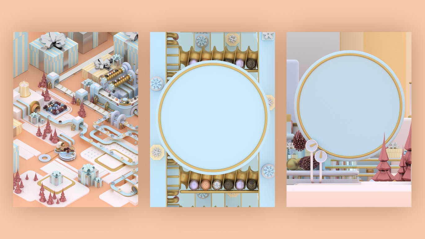 3D建模圣诞节主题概念工厂场景PNG素材 Christmas Factory插图(13)