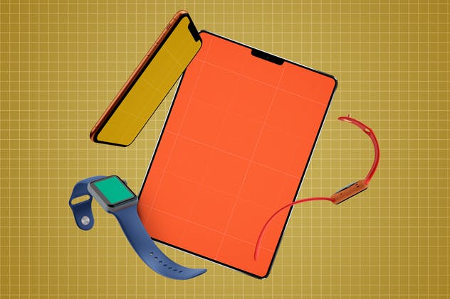Apple移动设备样机套装 Apple Watch, iPhone X & iPad Mockup插图(13)