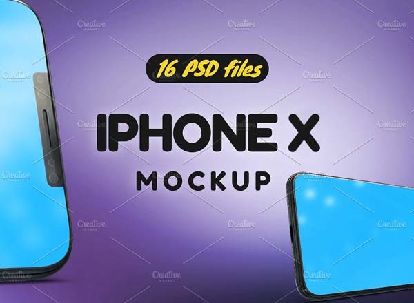 一组多角度iPhone X Mockups下载[psd]