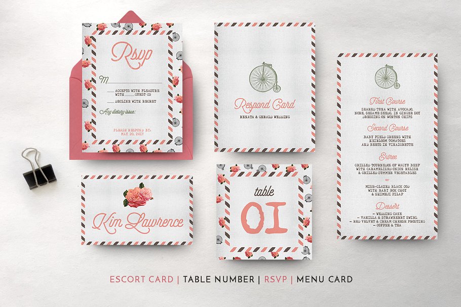 复古怀旧风格旅行婚礼设计物料素材 Vintage Travel Wedding Suite插图(13)