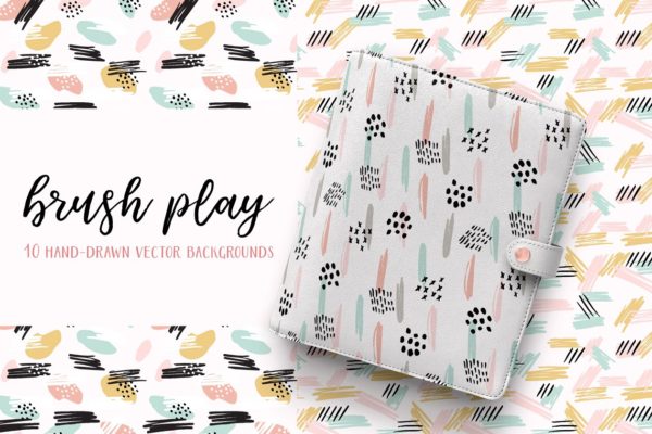 抽象画笔图案纹理 Brush Play Abstract Patterns