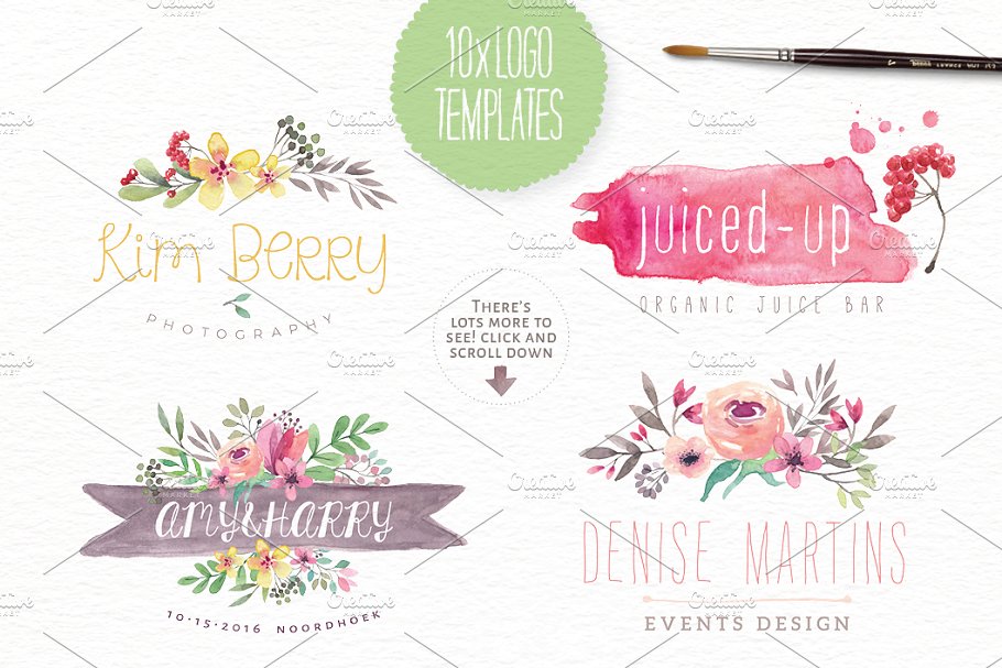 水彩动物&花卉插画合集 Watercolor animals & flowers vol 3插图(4)