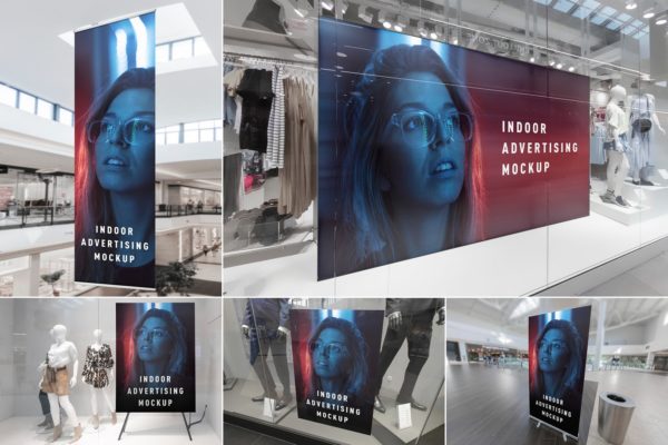 室内广告牌广告设计效果图样机模板v3 Indoor Advertising Mockups Vol. 3