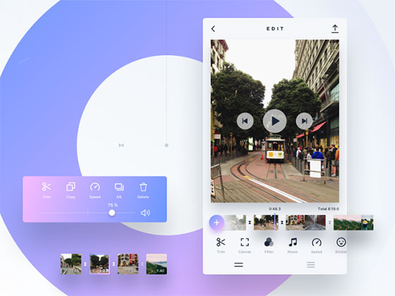 简约视频编辑器界面素材之家精选sketch素材