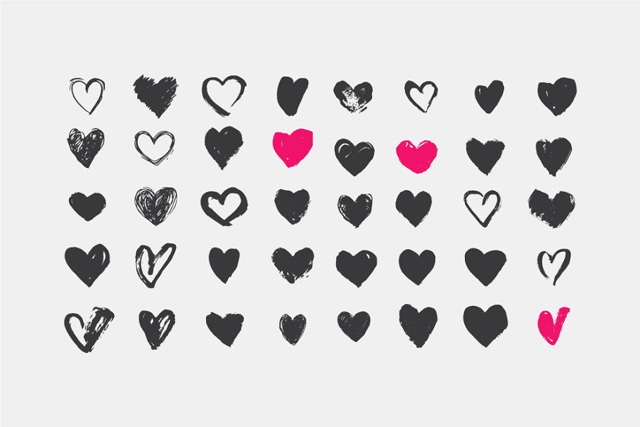 100%手绘矢量图形 Hand drawn shapes set插图(3)