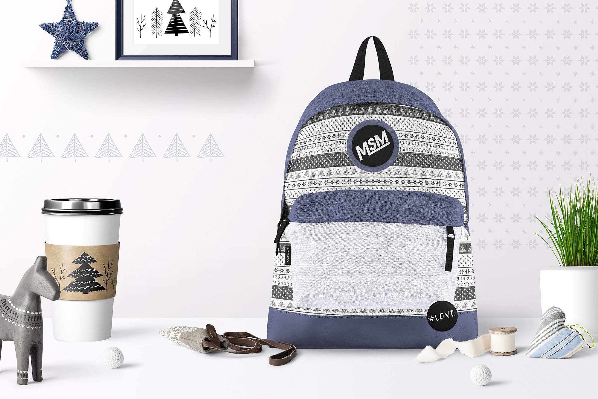 优雅的冬季新年圣诞节森林物语系列矢量手绘元素大集合插图(3)