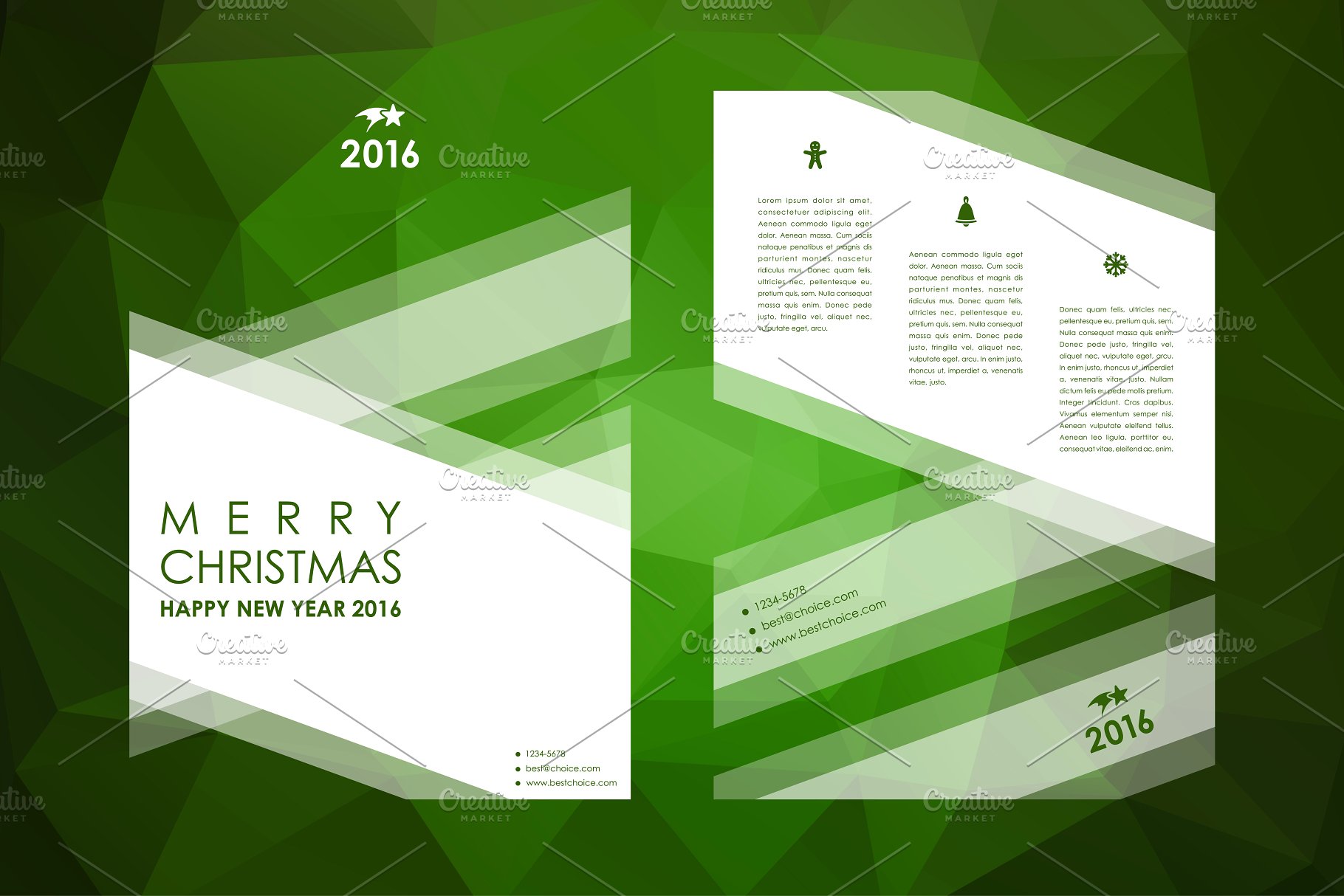 圣诞节主题小册子模板 Merry Christmas Brochures插图(13)