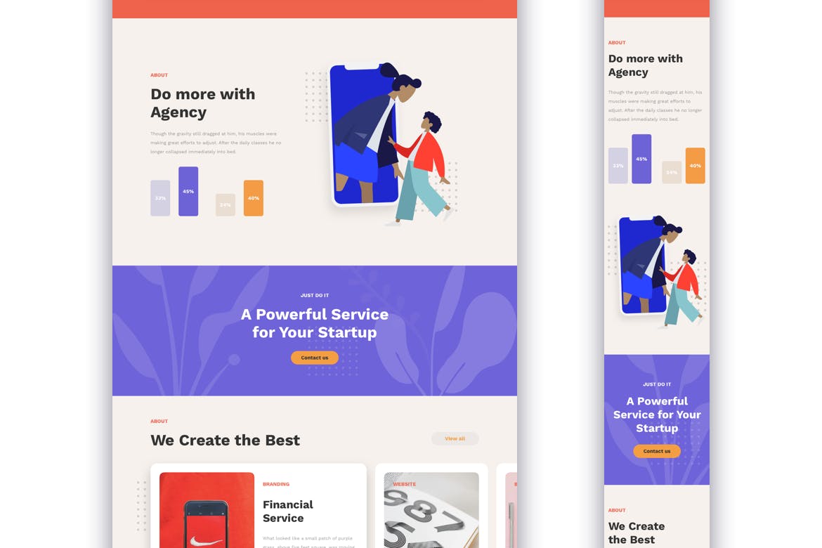 响应式代理商网站着陆页设计模板[XD, SKETCH] Agency Responsive Landing Page插图(2)