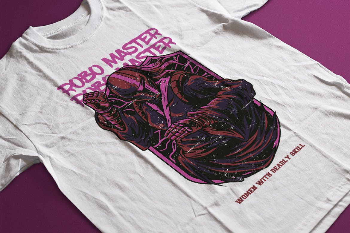 T恤印花图案设计-机器人大师矢量插画素材库精选 Robo Master T-Shirt Design插图(3)
