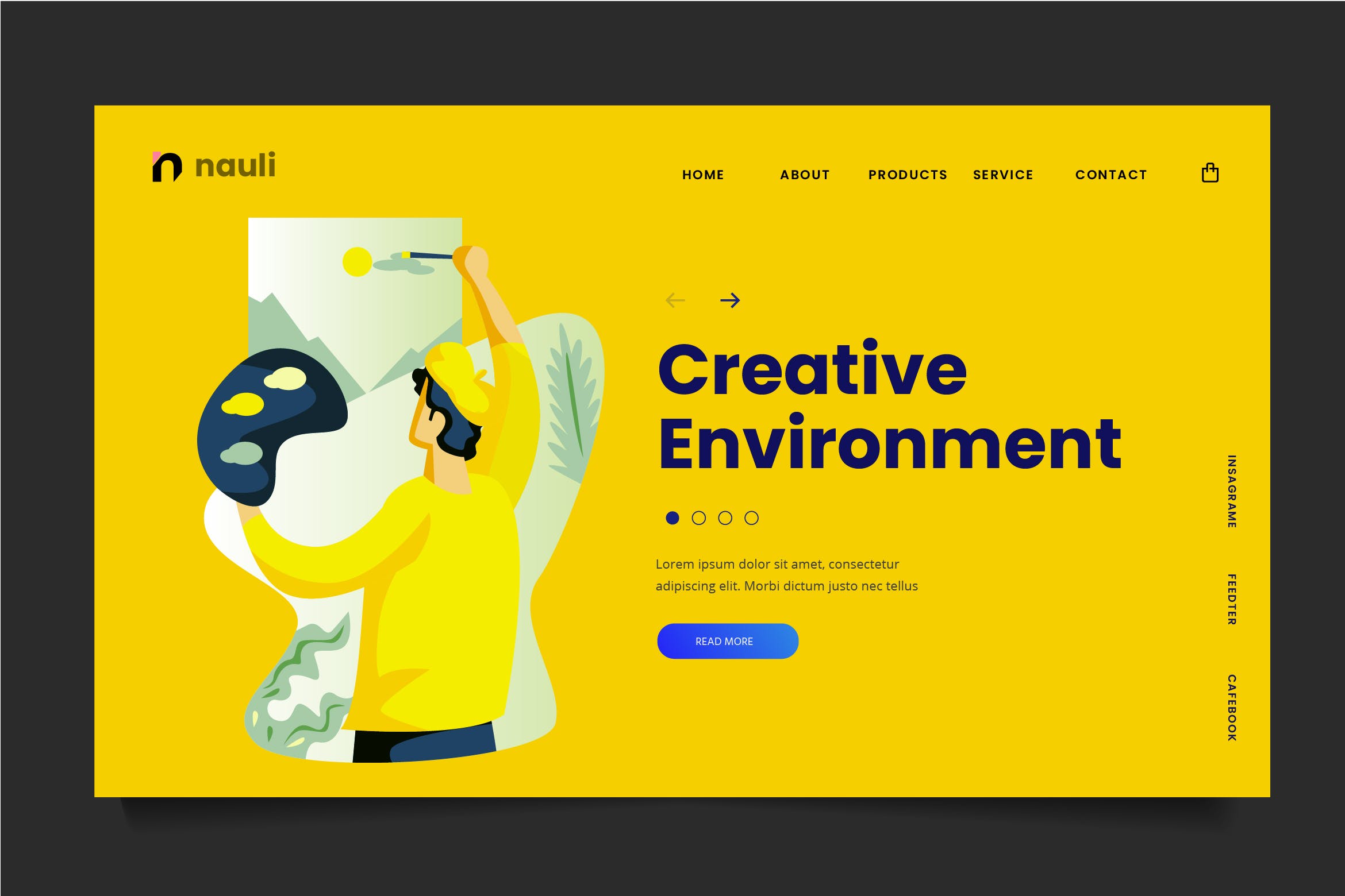 创意环境主题网站设计矢量插画素材 Creative Environment Web Header PSD and AI Vector插图