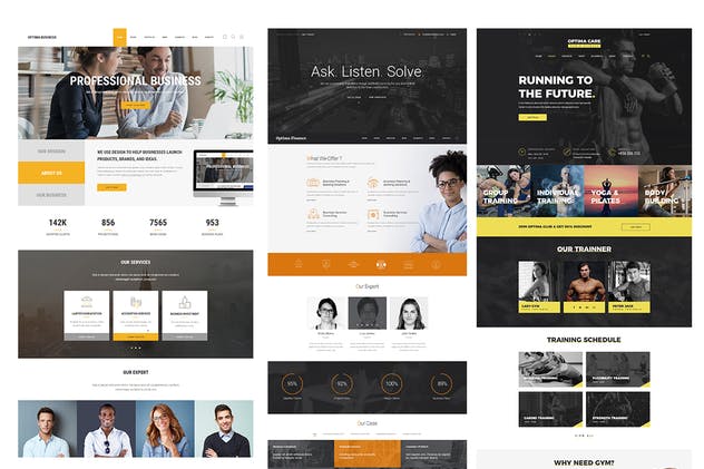 创意多用途网站PSD模板 Optima – Creative Multipurpose PSD Template插图(3)