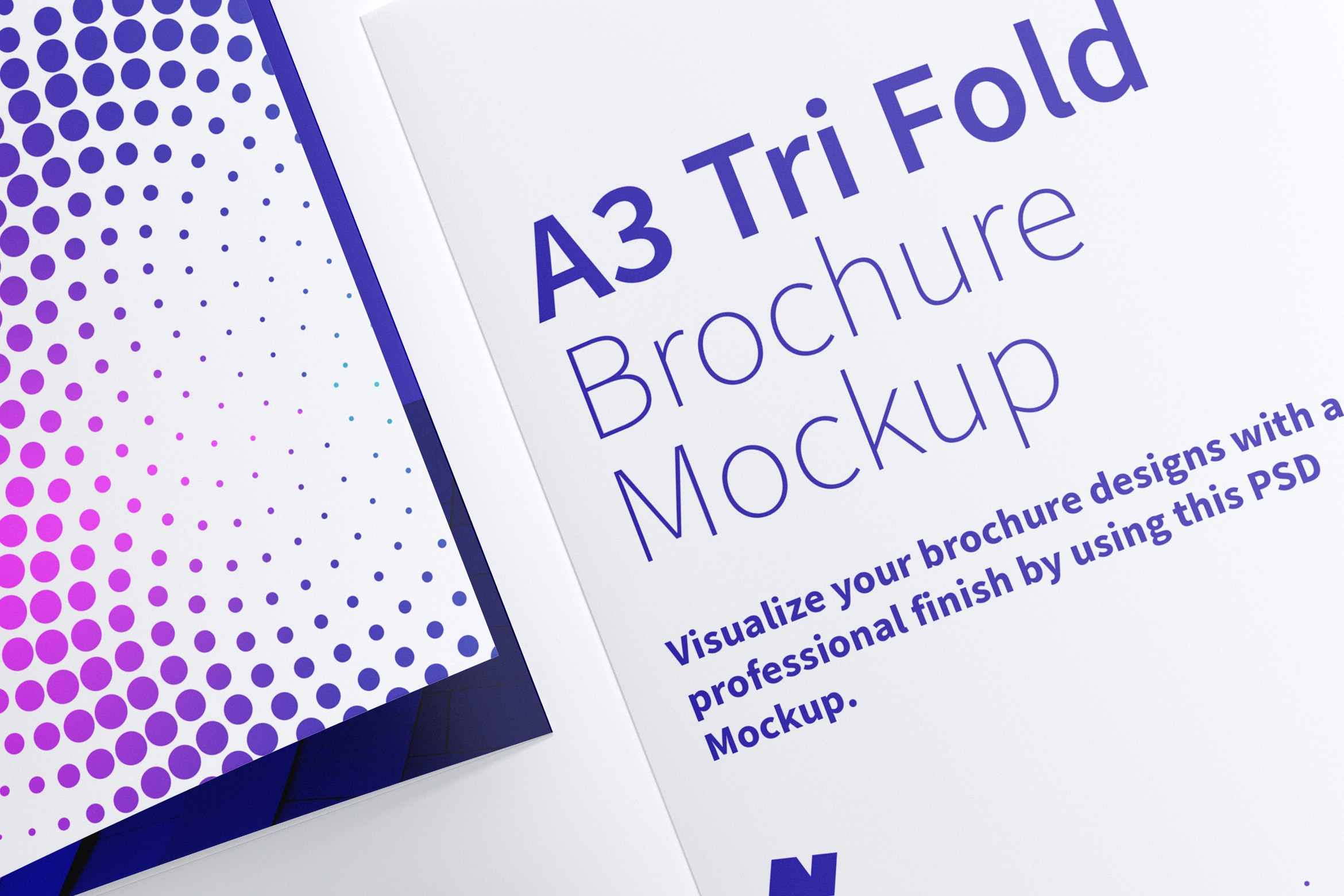 A3尺寸大小三折页传单小册子设计图预览样机05 A3 Trifold Brochure Mockup 05插图(3)