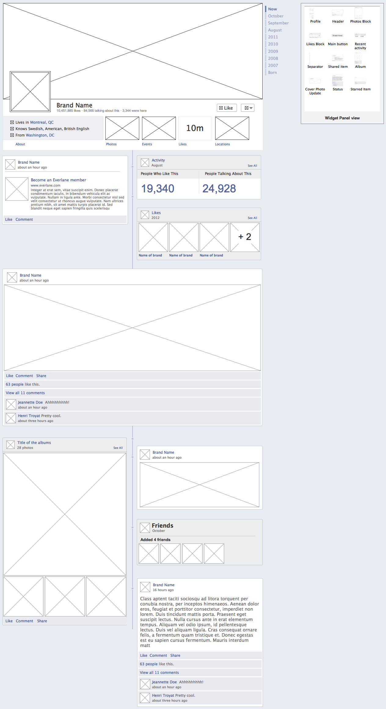 Totalwireframe 原型素材系列之 Facebook Library [for Axure]插图(1)