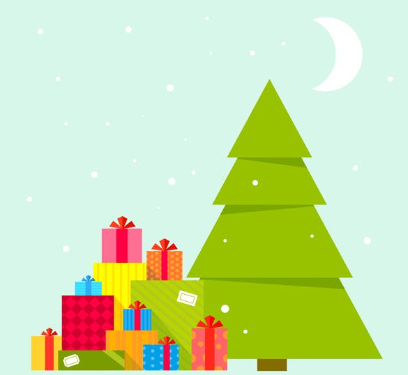 圣诞节礼物矢量插画设计素材 Set of Christmas illustrations with machines插图(2)