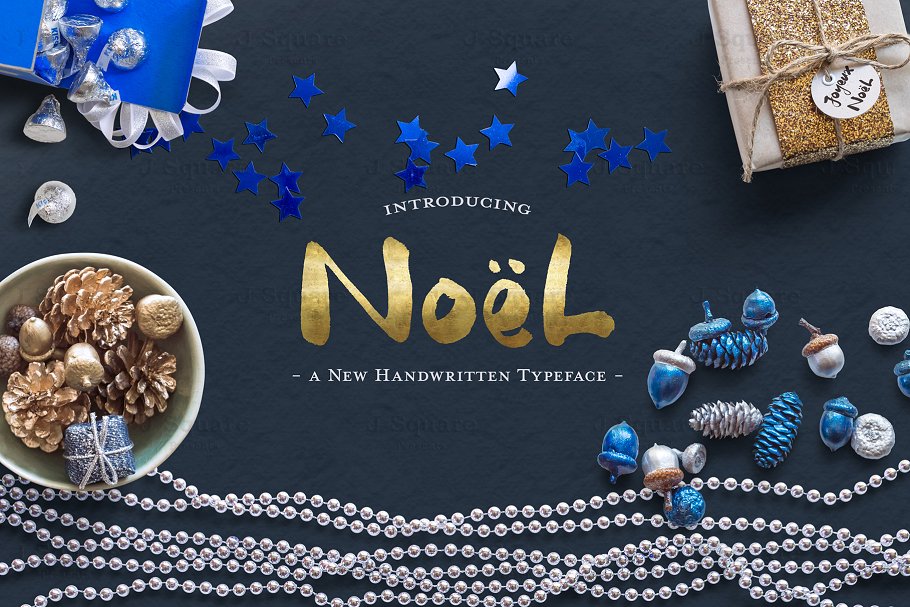 蓝色格调假日和光明节场景设计装饰元素 Holiday & Hanukkah Props in Blue插图(5)