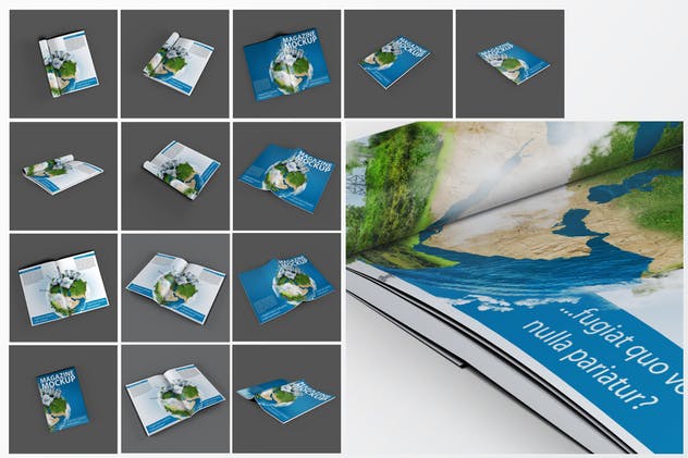 时尚A4杂志宣传册印刷品样机 A4 Magazine Catalog Mock-Up插图(1)