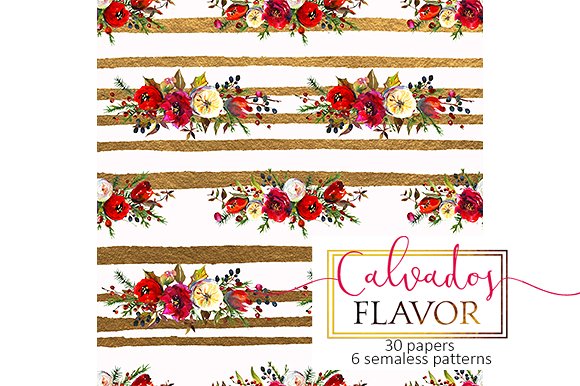 圣诞花饰纸张图案纹理素材 Christmas floral paper pattern pack插图(19)