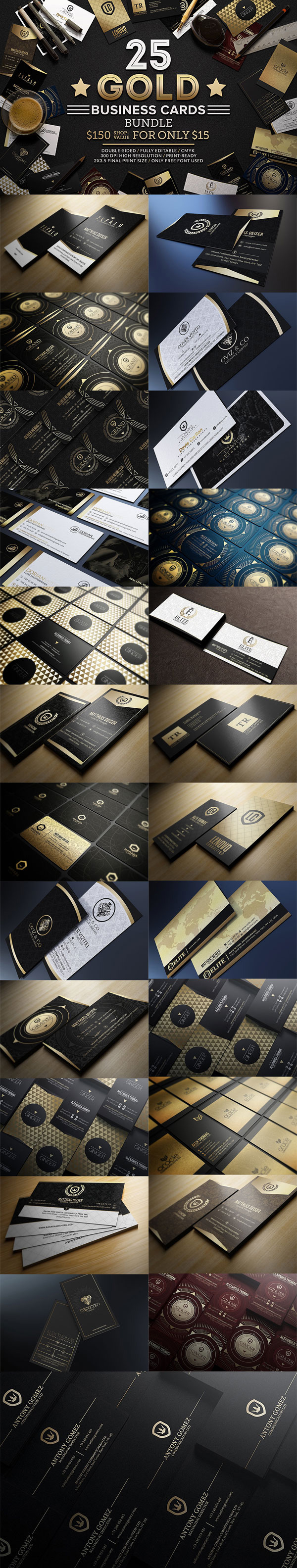 25个高端黑金名片设计模板插图