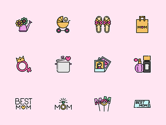 50 枚母亲节元素图标素材之家精选sketch素材