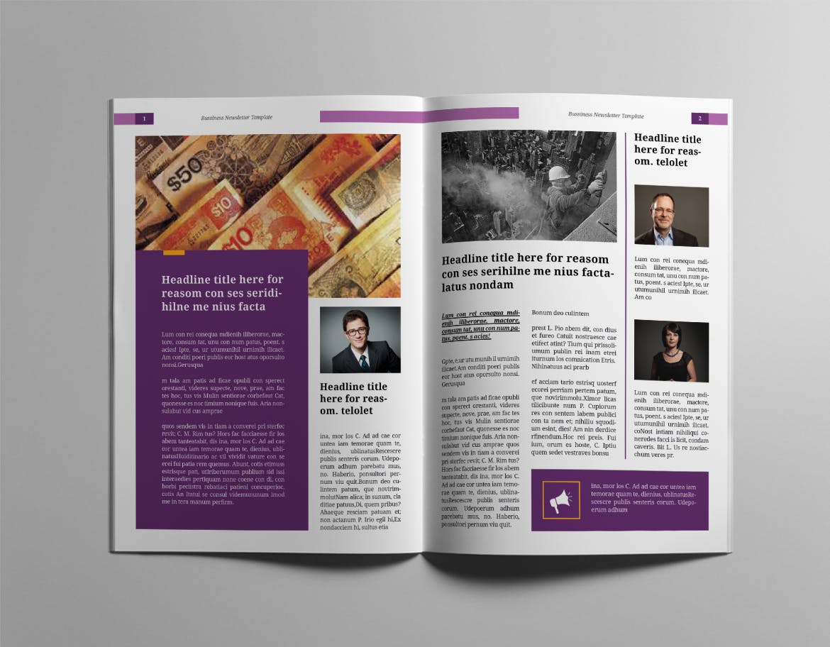企业内部报刊排版设计模板 Newsletter Template插图(5)