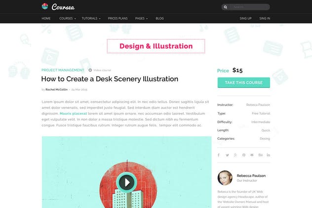 在线教育&线上培训网站PSD模板 Coursea – Online Tutorials & Courses Template插图(7)