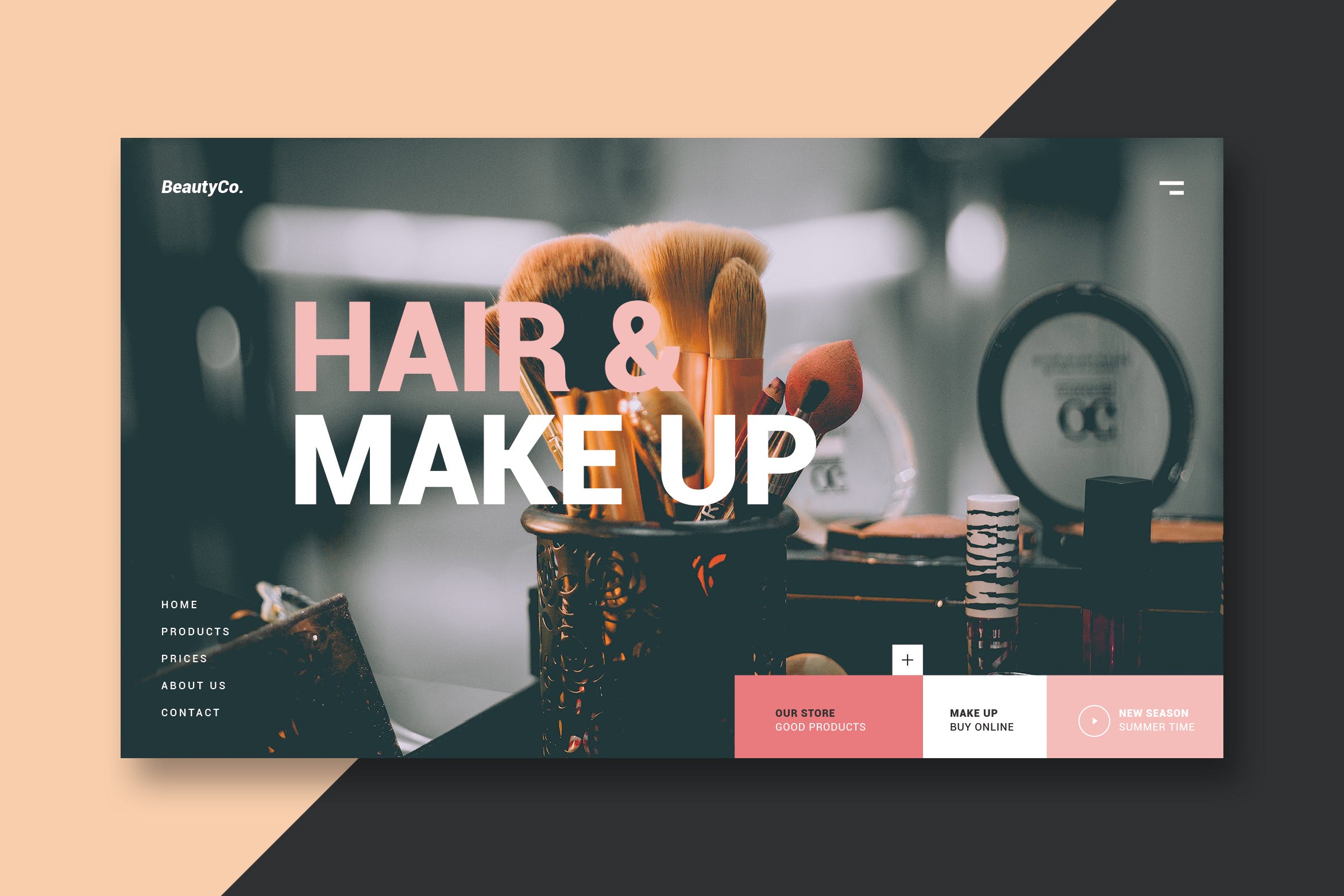 美容化妆品品牌网站着陆页设计素材库精选模板 Beauty Store – Landing Page插图