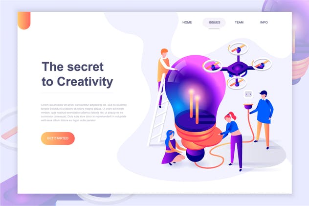 扁平设计风着陆页等距概念插画 Landing Page Templates Isometric Concept插图(2)