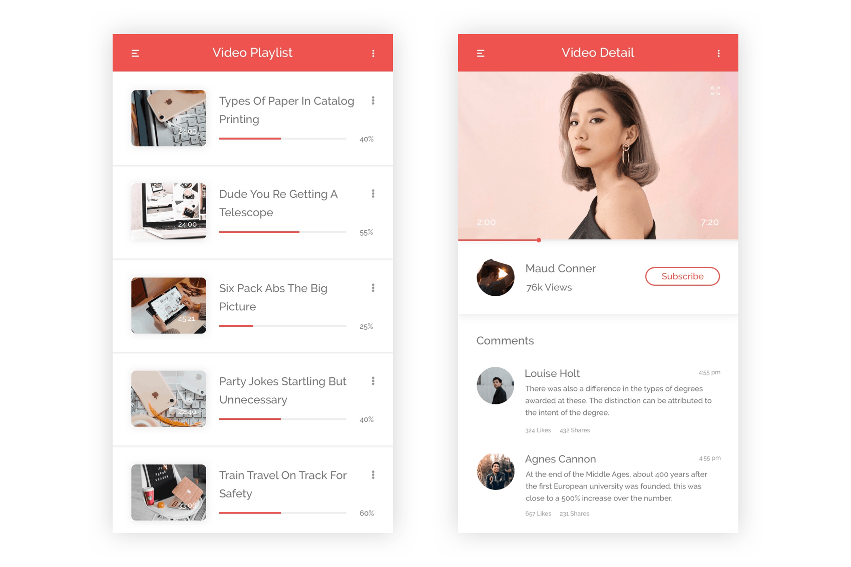 视频社交分享APP应用UI界面设计XD模板插图(3)