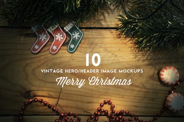 圣诞节主题巨无霸/Header设计样机 Christmas Hero / Header Mockup