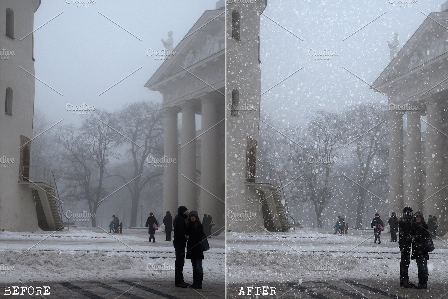 逼真飘雪雪景叠层背景 Real Snow-Rain overlays collection插图(2)