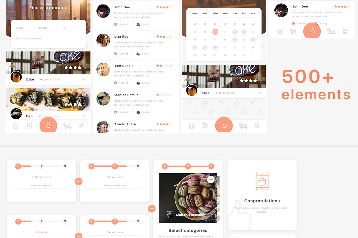 美食应用 UI 套件 Food application ui kit 50 screen插图(2)