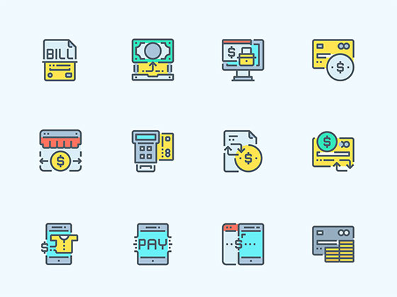 30 枚彩色支付方式元素图标素材之家精选sketch素材