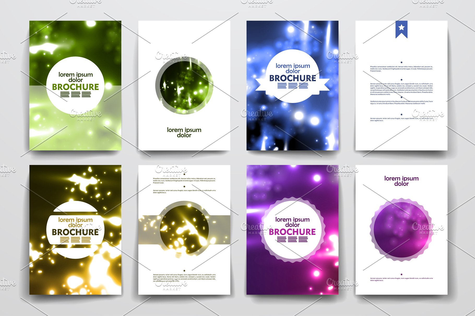 萤火虫光点背景画册模板 Set of Beautiful Brochures插图