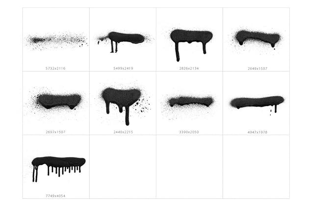 69款油漆喷雾效果喷墨形状素材 69 Stroke Spray Shapes插图(6)