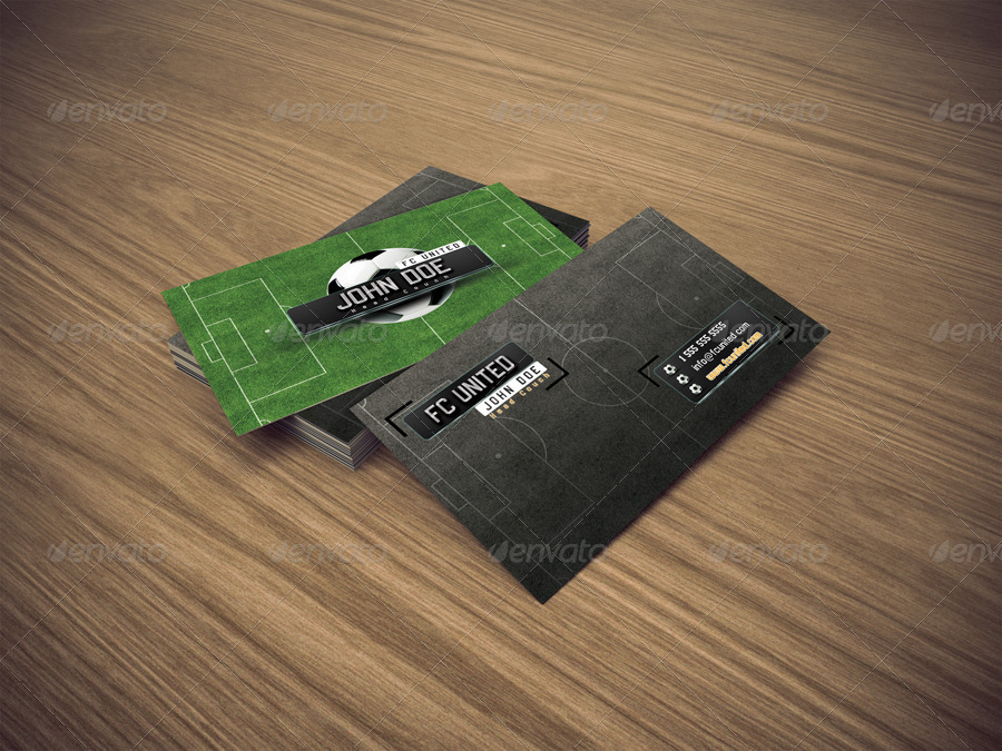 特色足球教练足球元素（俱乐部）名片模板插图(1)
