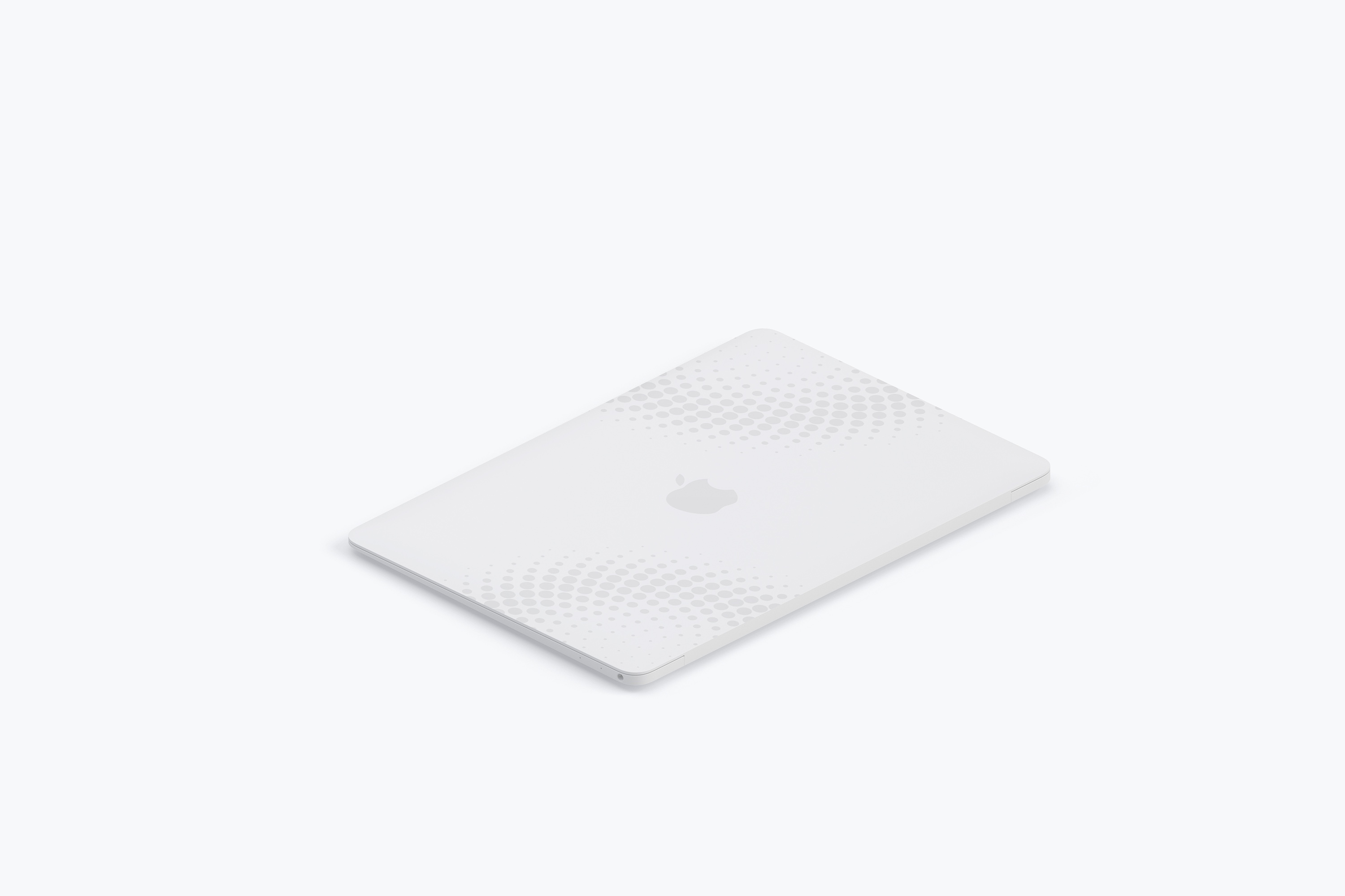 MacBook苹果笔记本电脑等距左视图黏土样机03 Clay MacBook Mockup, Isometric Left View 03插图