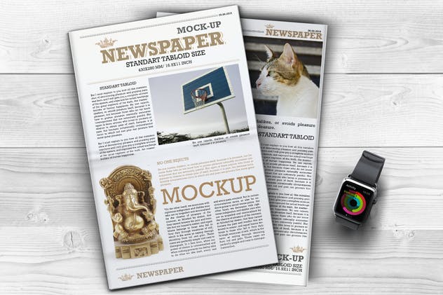 新闻报纸版式设计样机模板 Newspaper Mock-up插图(1)